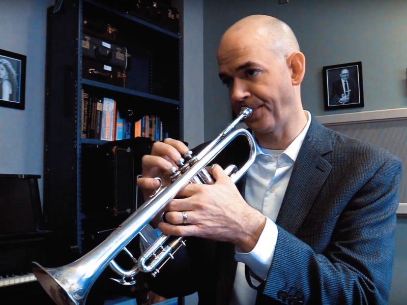 David Hunsicker playing trumpet
