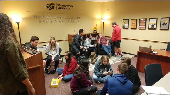 WSU students receiving guidance from the dedicated staff of the Center for Excellence in Oral Communication