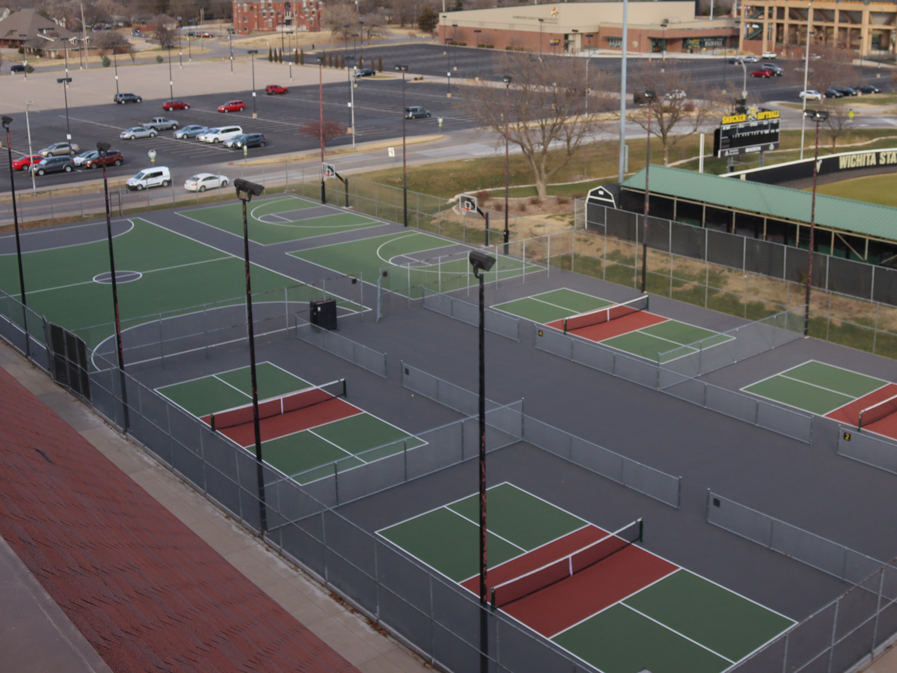 Pickleball courts aerial view