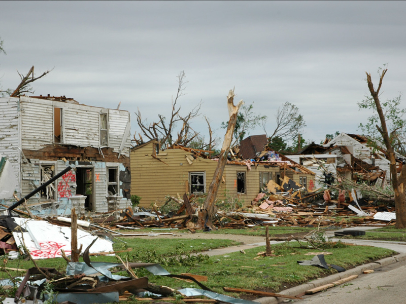 Tornado damage in Chapman, Kansas
