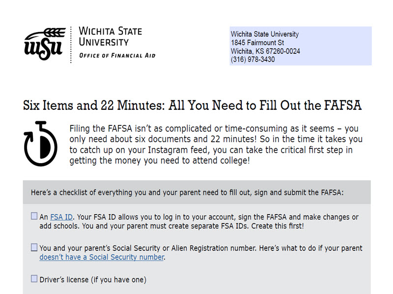 All you need to fill out the FAFSA image
