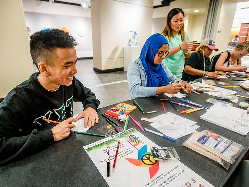 Students coloring in the RSC