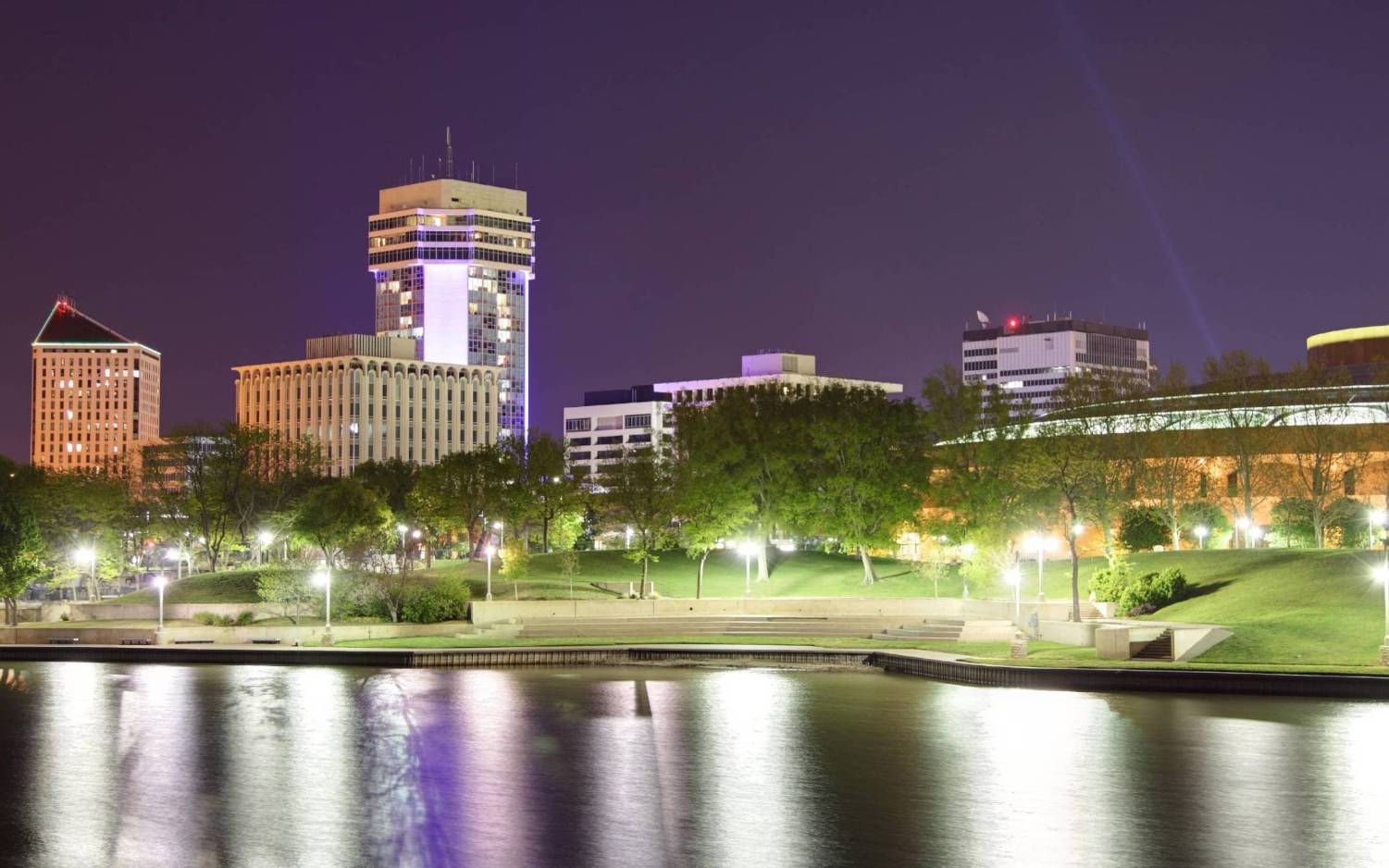 Wichita skyline at night