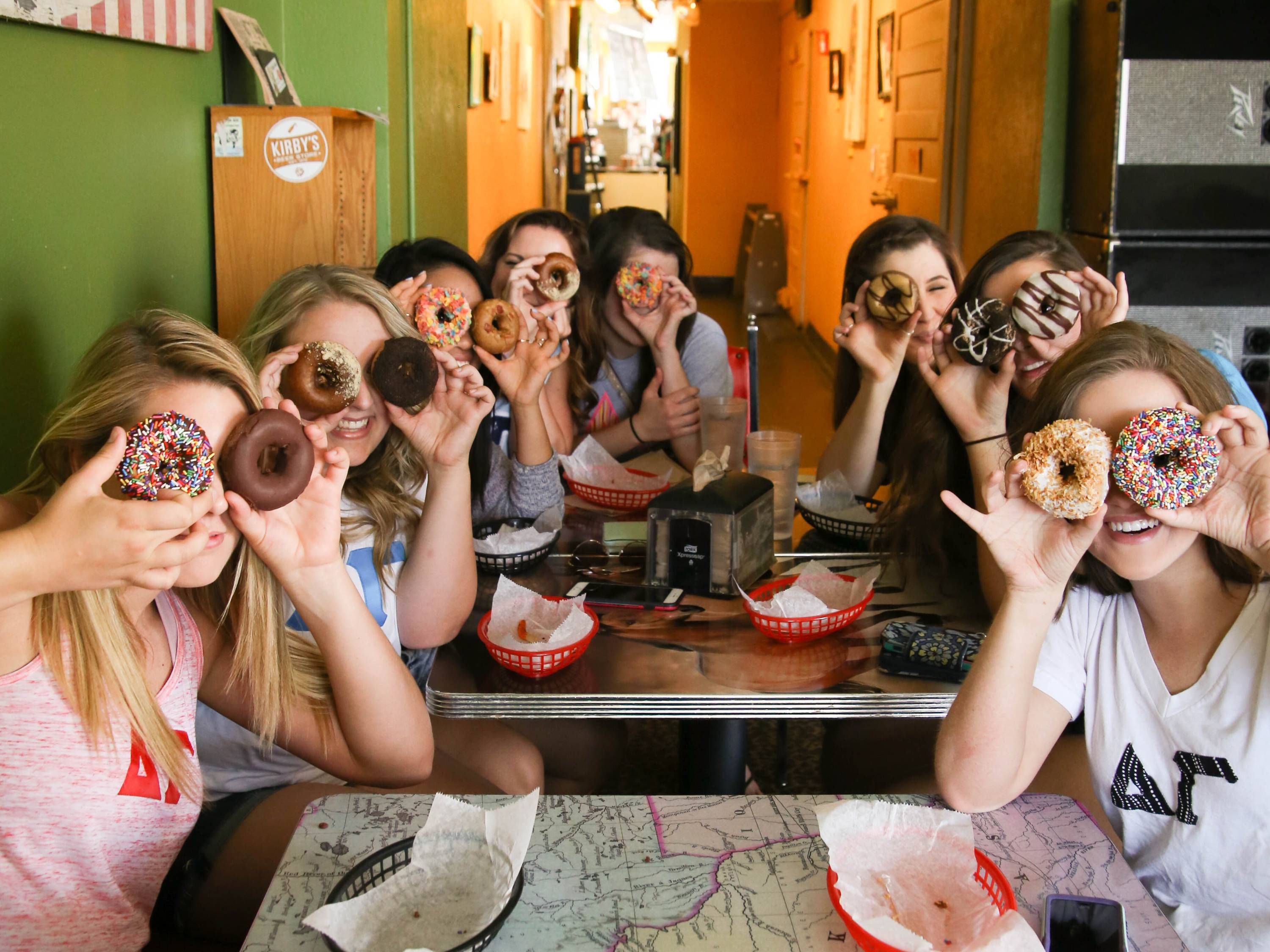 Girls at The Donut Whole in downtown Wichita