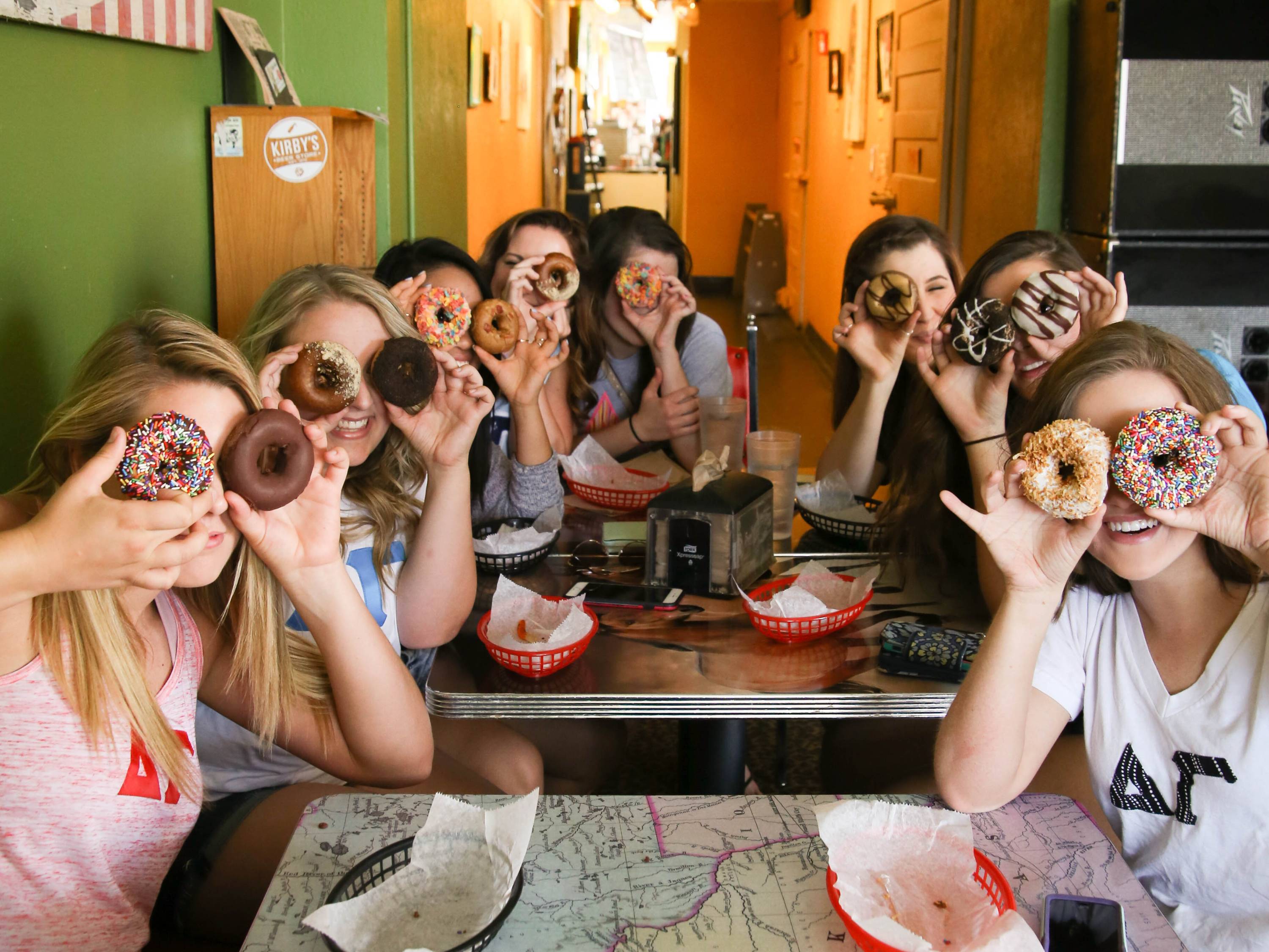 Shocker students at the Donut Whole