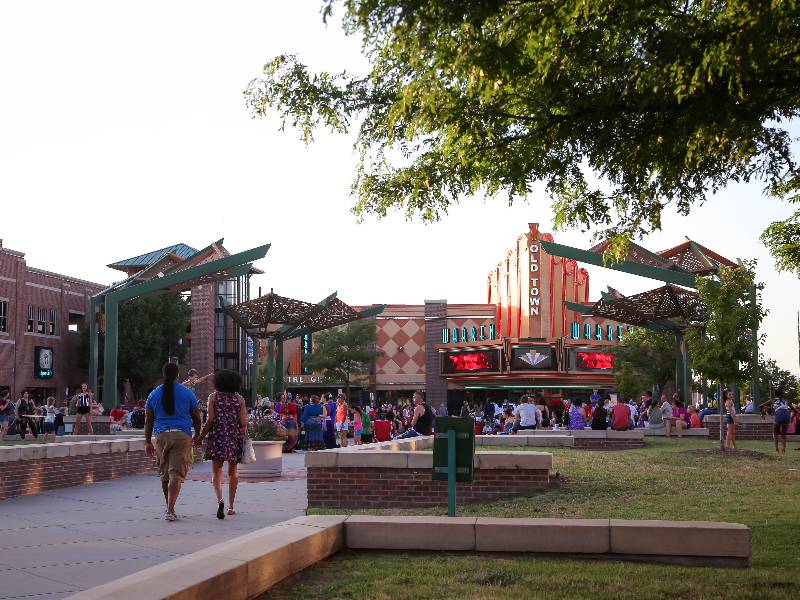 Friday night in Old Town square, downtown Wichita.