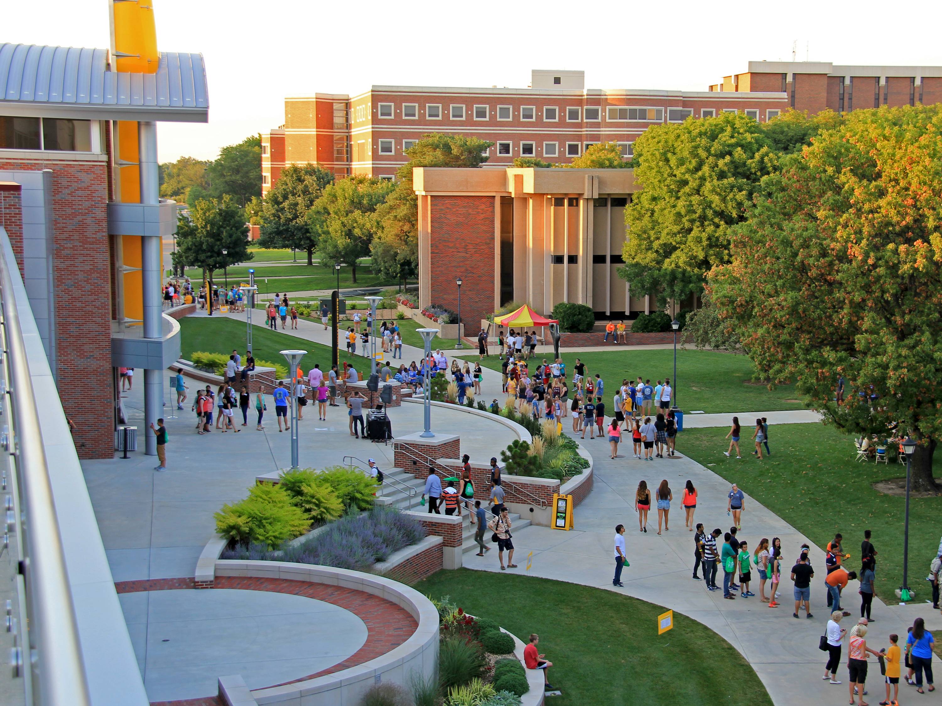 Students in front of the Rhatigan Student Center