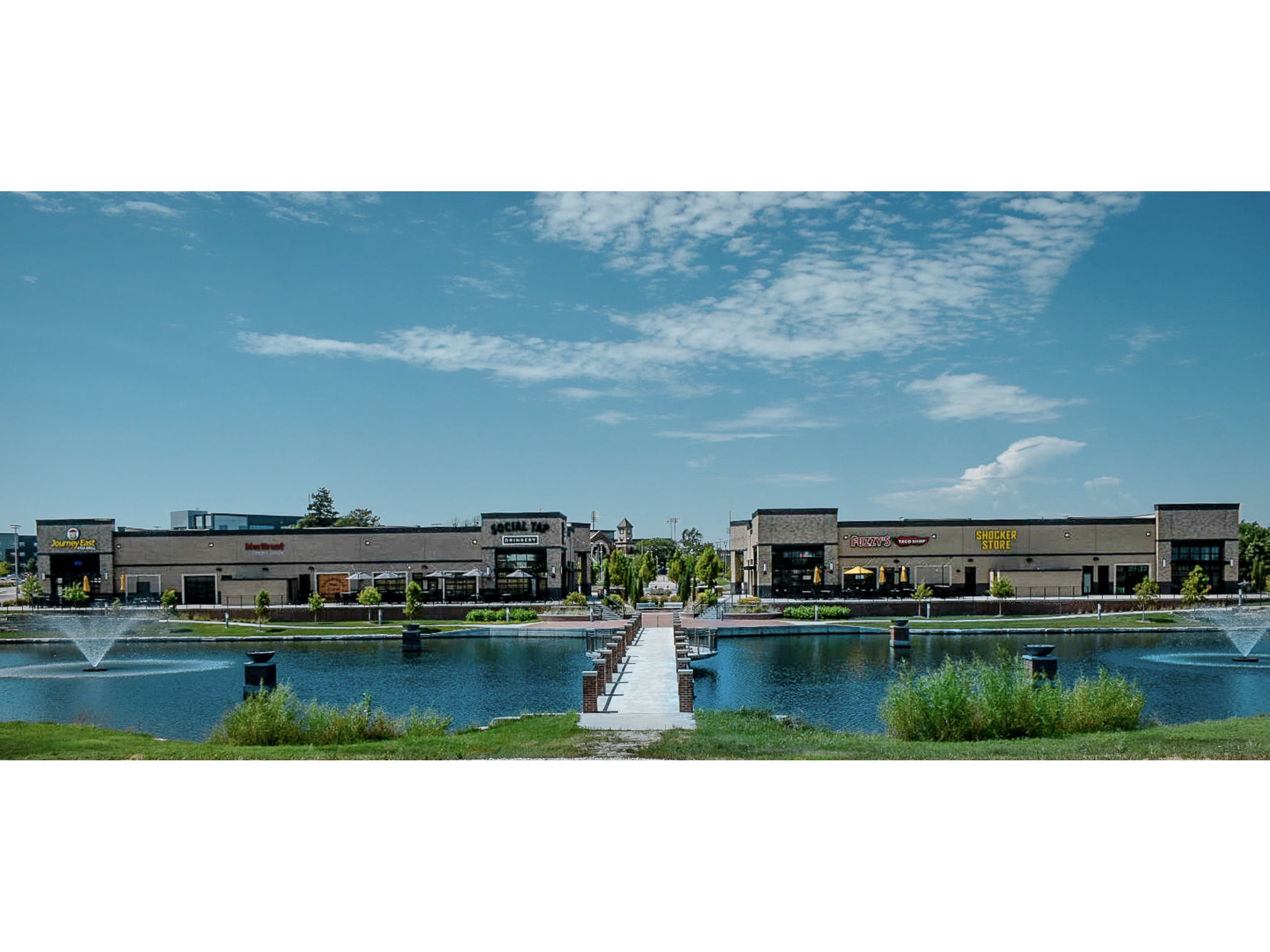 An overview of Braeburn Square with all of the current shops.
