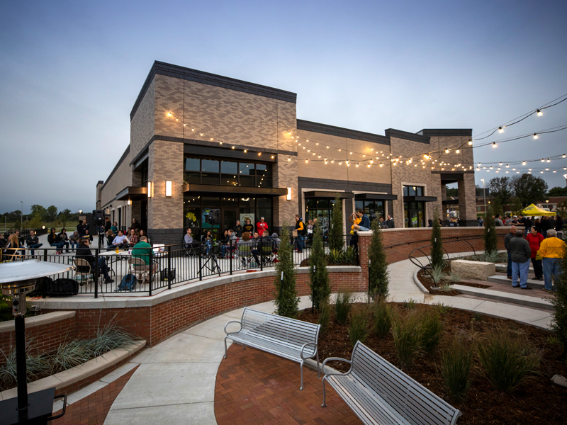 Braeburn Square at night