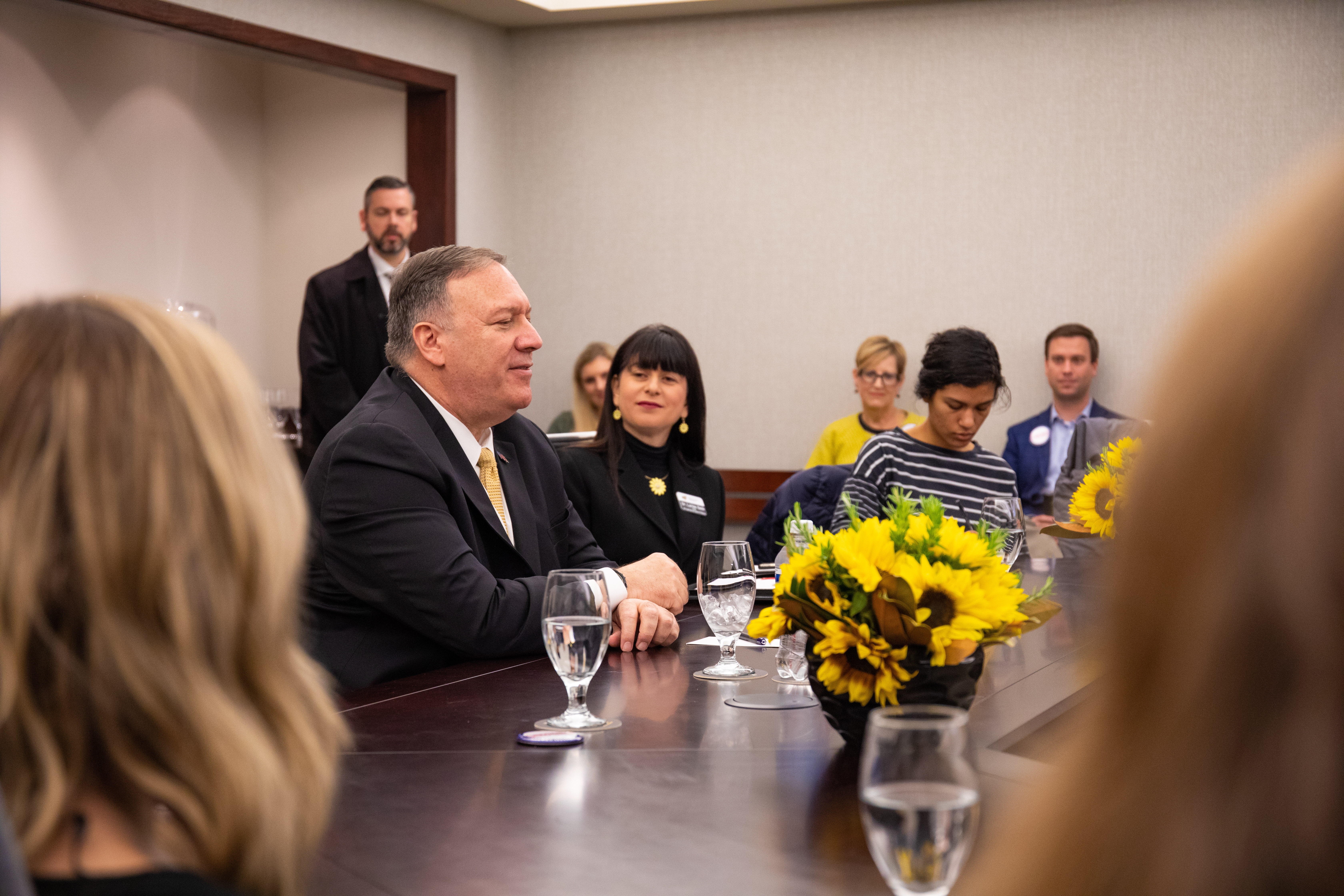 Former U.S. Secretary of State Mike Pompeo speaks at Wichita State University.