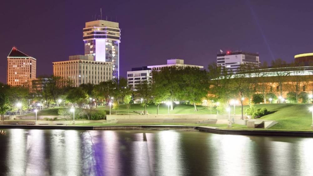 Wichita River scene at night