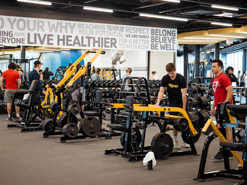 Steve Clark YMCA and Student Wellness Center weight area