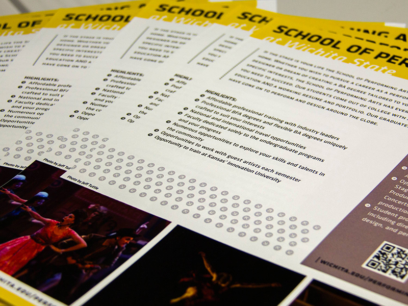 Close-up image of printed flyers