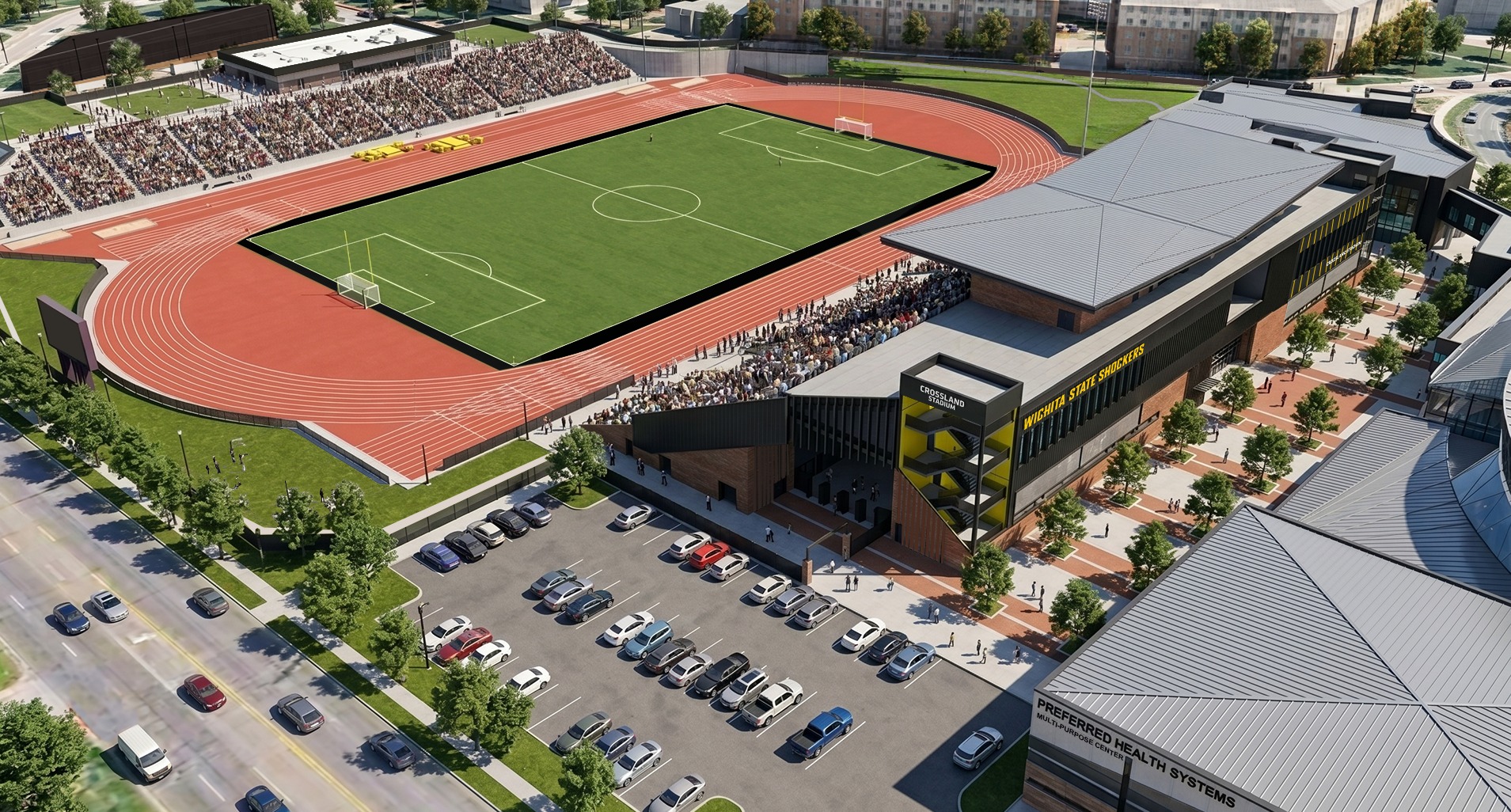 Rendering of potential Cessna Stadium renovation