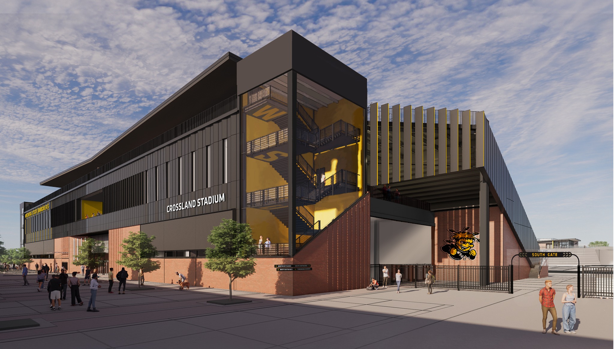 Crossland Stadium rendering west stands