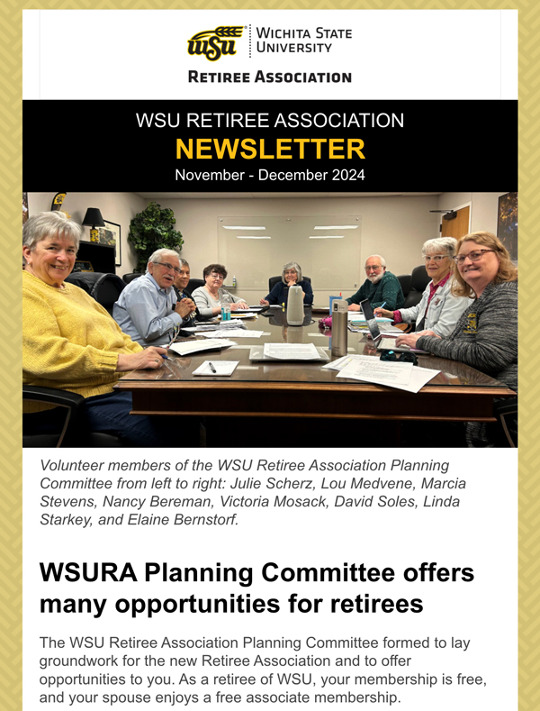 WSURA Newsletter example