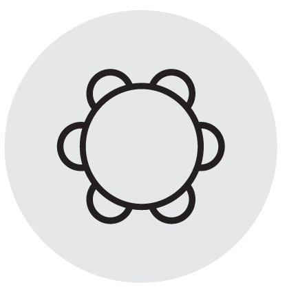 black icon of table with grey background