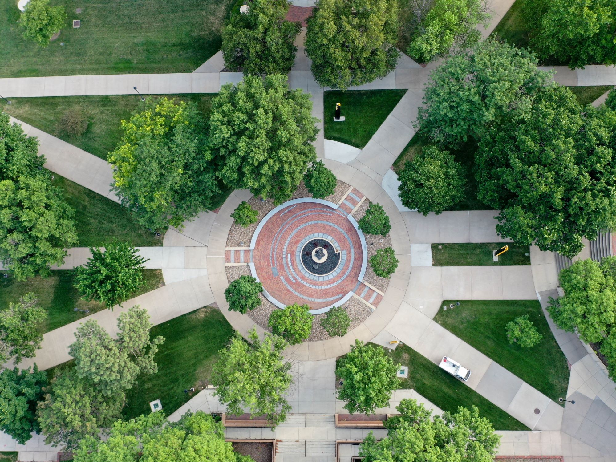 Aerial shot of the Plaza of Heroines
