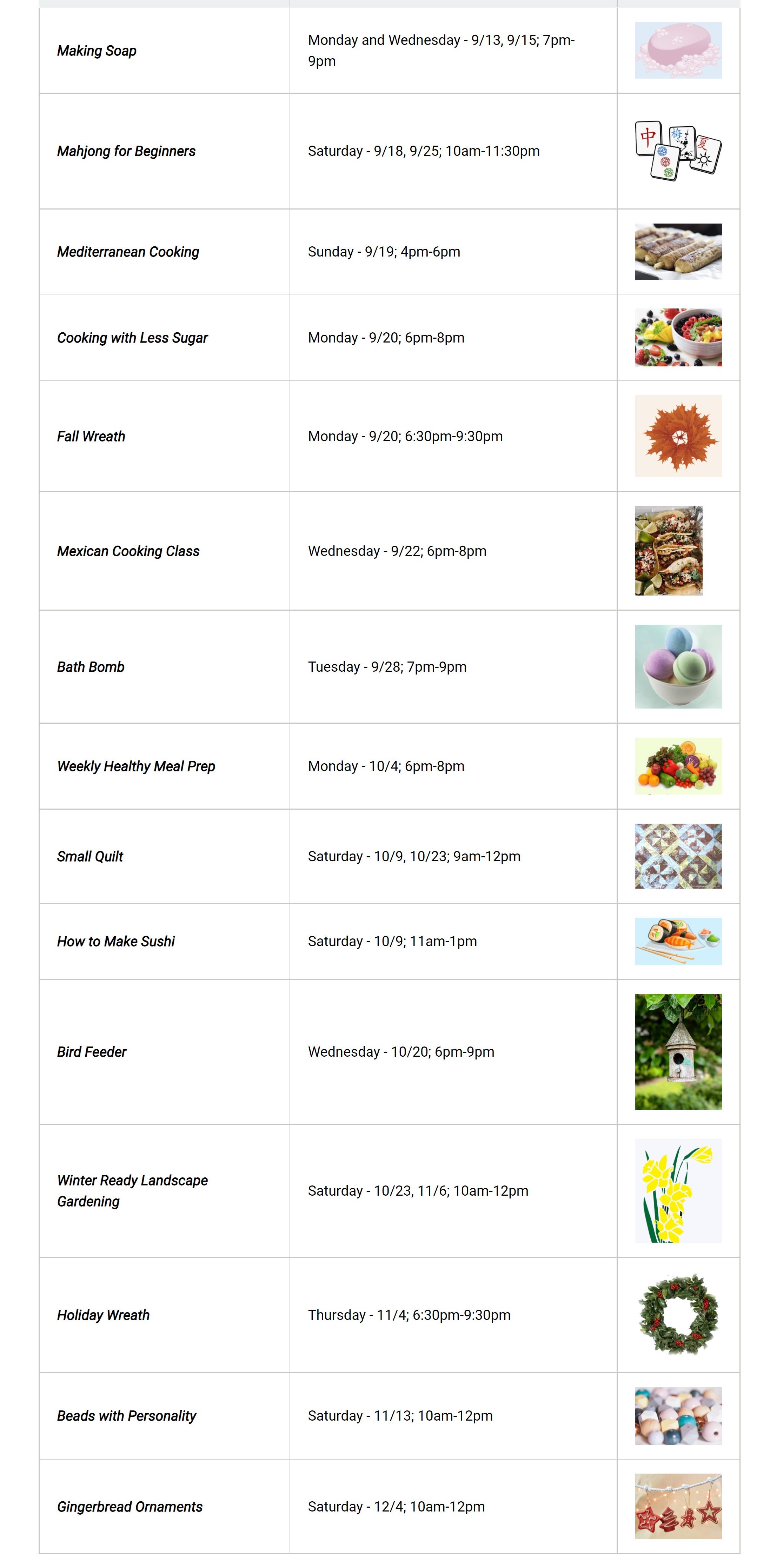 Fun Community Education Classes