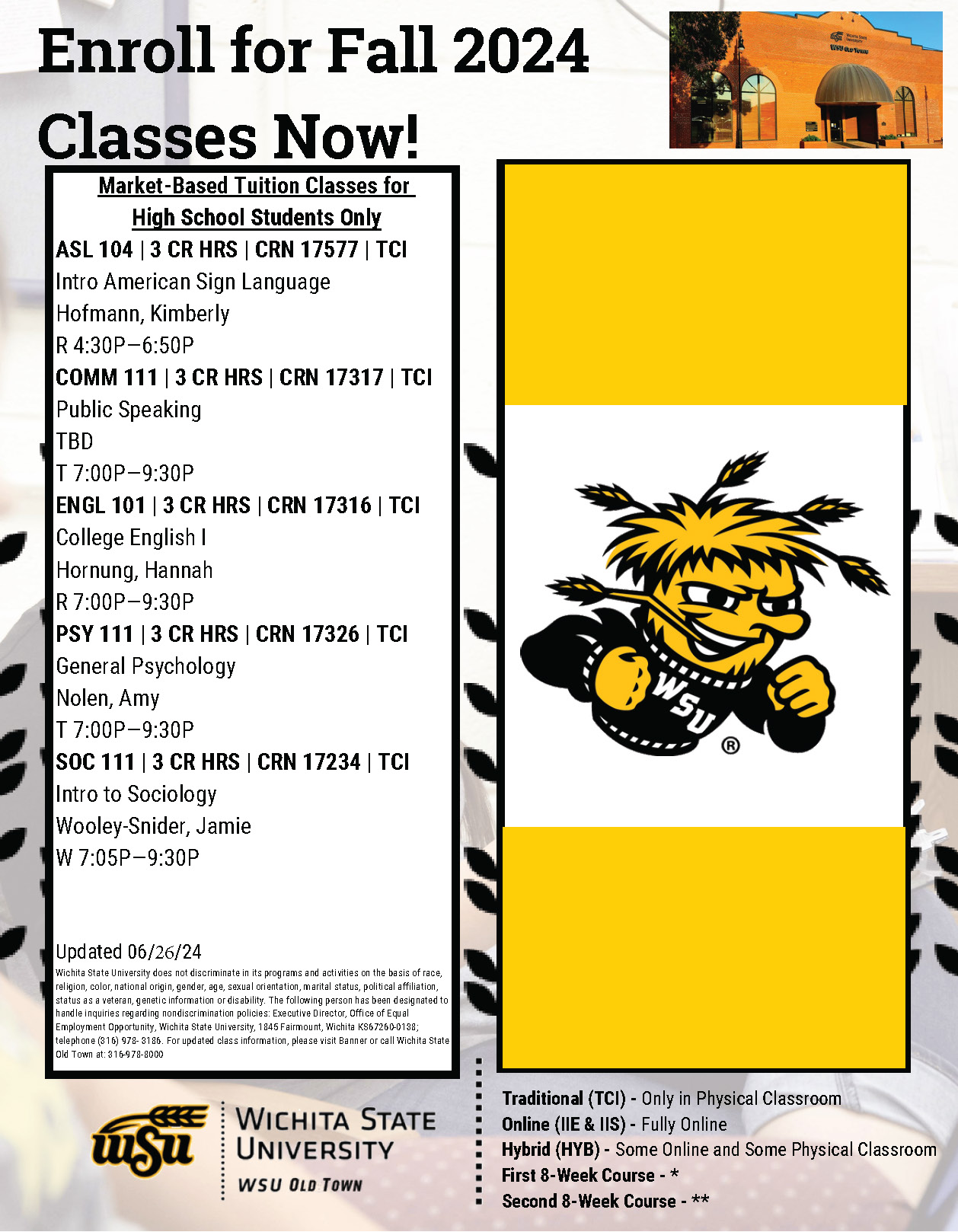 WSU Old Town Fall '24 Classes