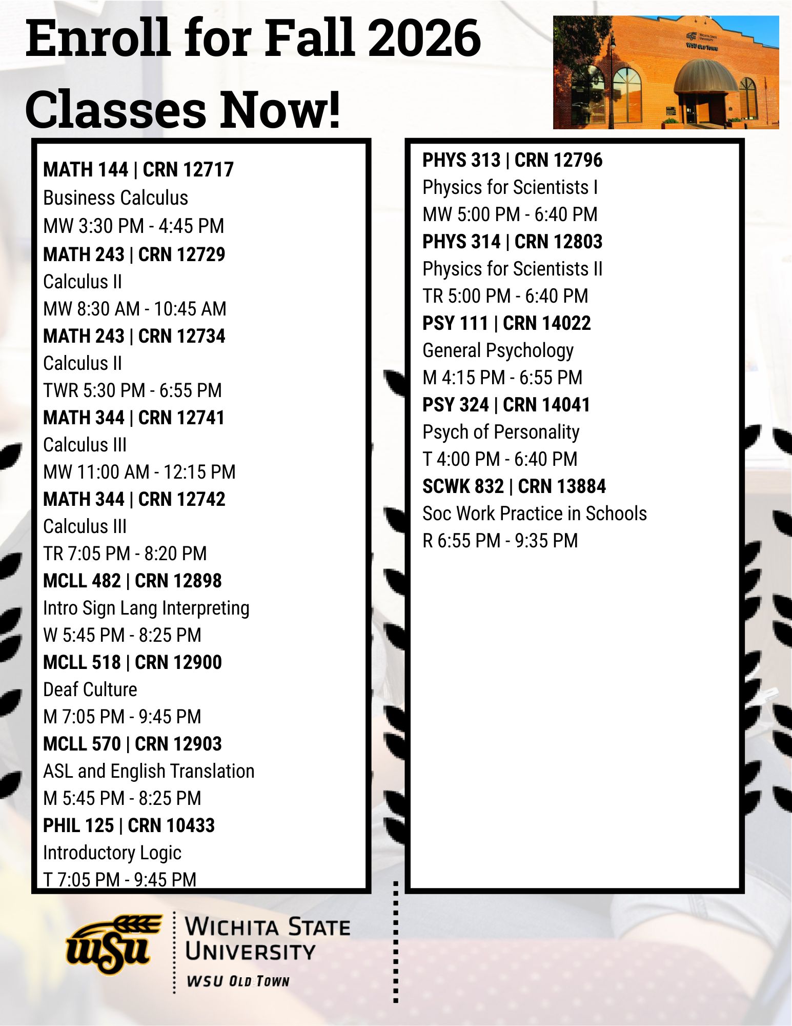 Fall Class List
