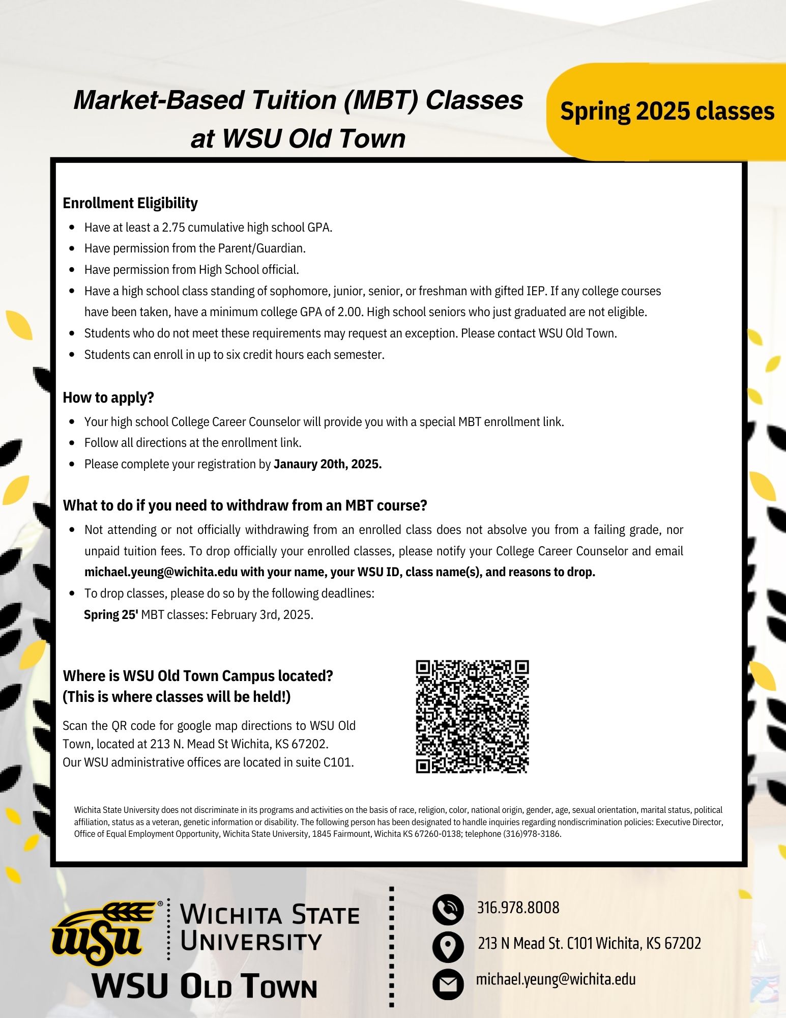 WSU Old Town spring '25 MBT classes