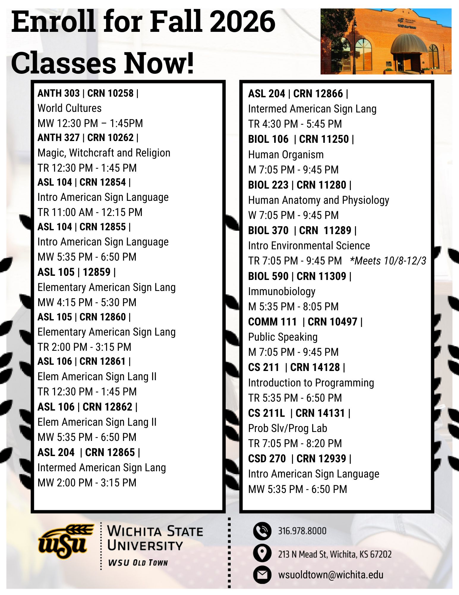 Fall Classes