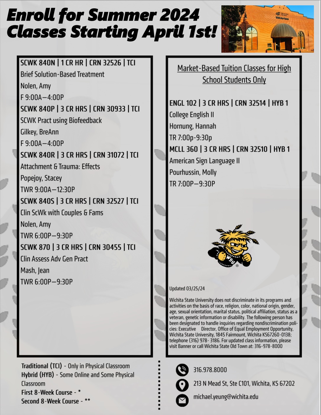 WSU Old Town Summer '24 Classes