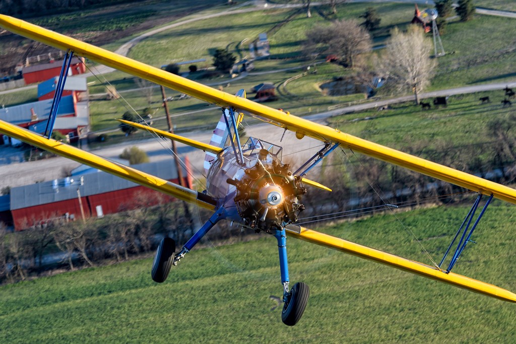 Steerman Over Prairie Rose