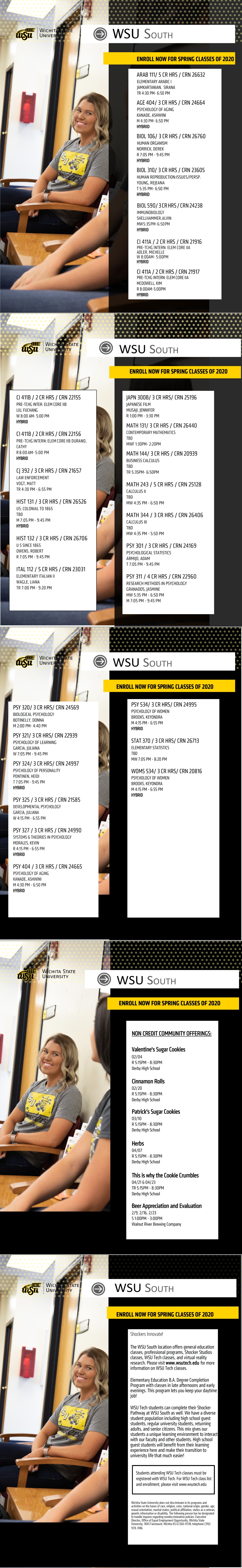 WSU South - Class Schedules