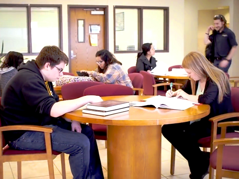 WSU West student studying
