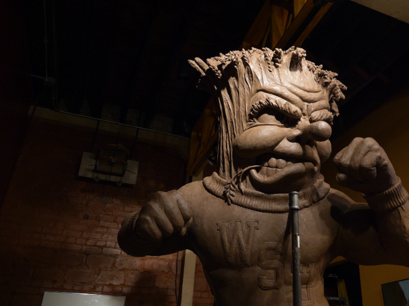 WuShock sculpture in clay closeup