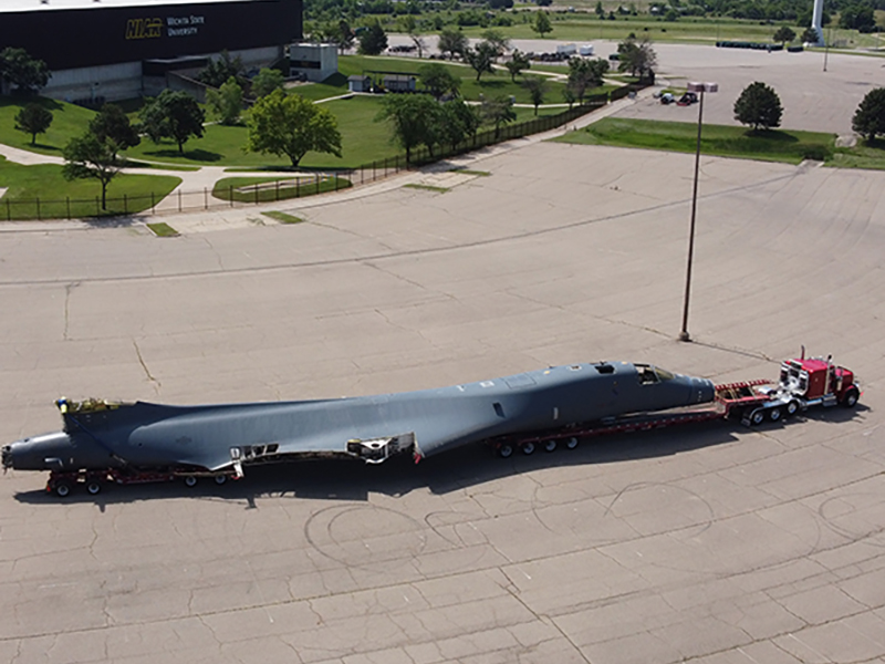 B-1B arrives at Wichita State