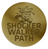 These bronze Shocker Walker markers will mark the 1.5-mile path in quarter-mile increments.