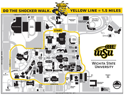 Wichita State's new walking path measures 1.5 miles.