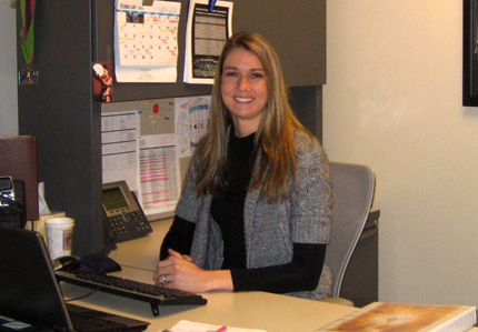 WSU alum Elizabeth Walker enjoys meeting a lot of interesting people in her job at Kansas City's Sprint Center.
