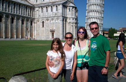 2000 graduate Andrea Denton, second from the left, on vacation with her family. Denton said her experience with WSU's co-op program helped her have a successful career at a young age.