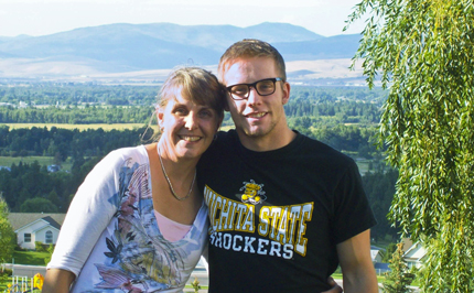 Wichita State senior Brian Simpson attended the University of Montana for a year through the National Student Exchange program. (Pictured with his mother)