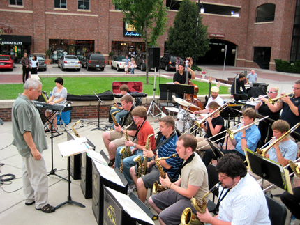 The 19-member WSU Summer Jazz Ensemble puts on a mix of traditional and contemporary jazz while featuring solos from within the ensemble during a downtown concert Monday.