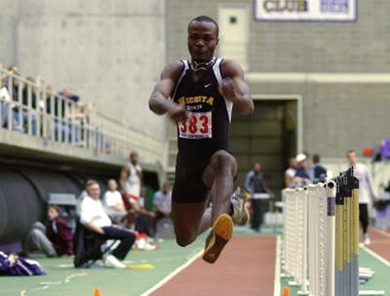 Randy Lewis was a three-time All-America triple jumper for Wichita State University.