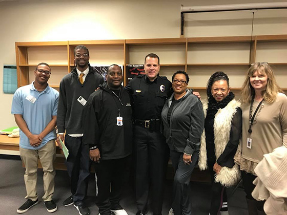 Quentin Roberts, far left is a BSW student at Rise Up for Youth.