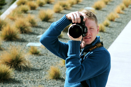 WSU graduate Tobias Breer enjoys photography and may make it his career if he doesn't find a job in the financial market.