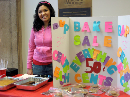 Maria Angelica Cabiles, treasurer of WSU's Beta Alpha Psi sorority, put together a bake sale to raise money for scholarships.