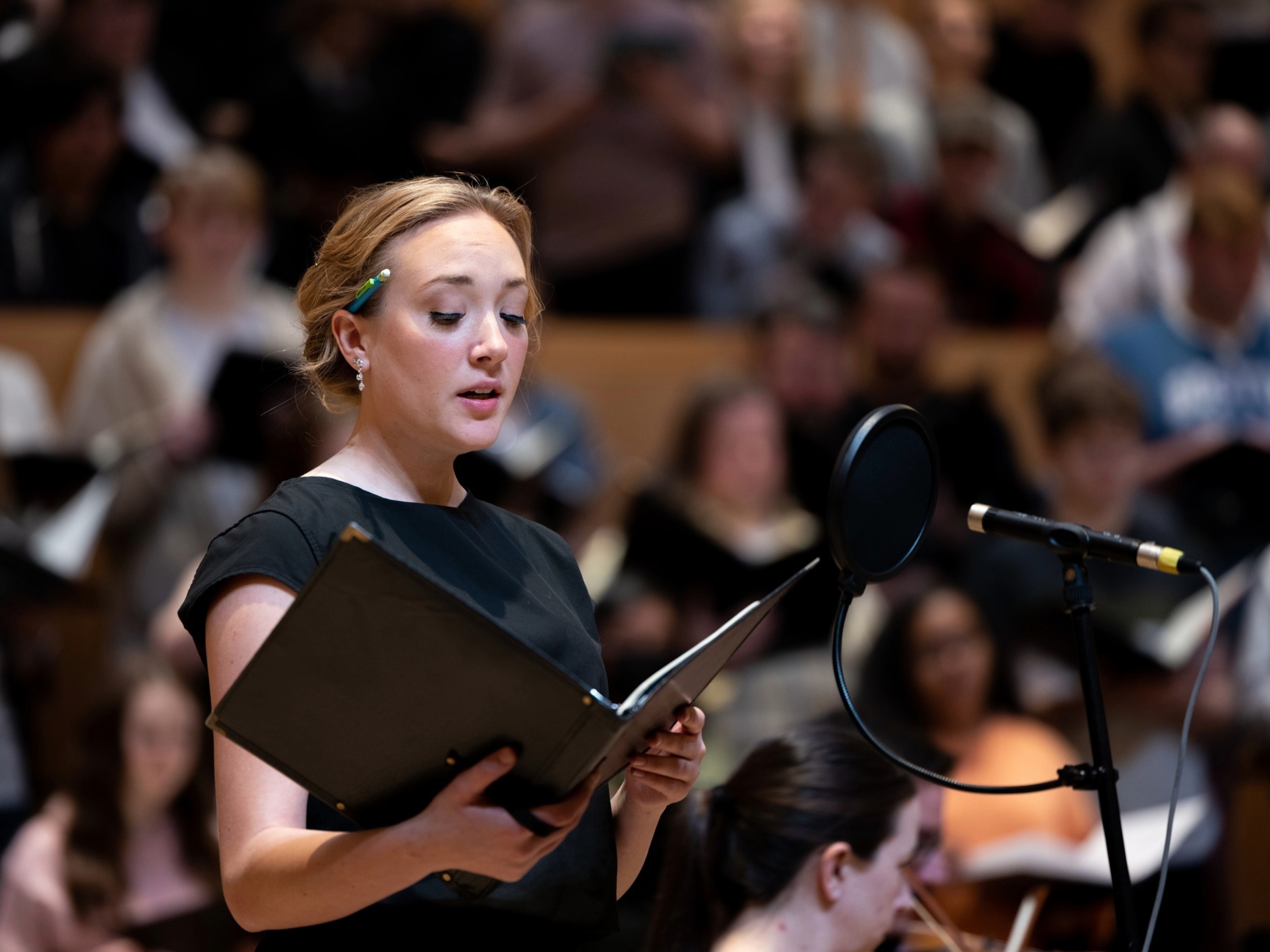 Graduate student Lily Graham performing
