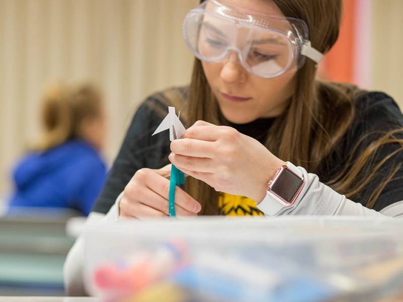 College of Applied Studies student works on a project.