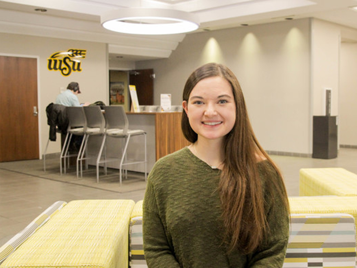 Emmalie Gulledge, senior, at the WSU Ventures office