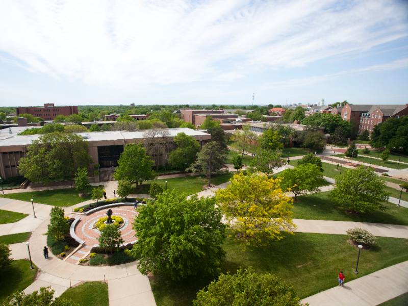 Wichita State campus aerial shot