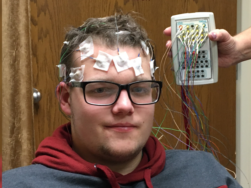 WSU freshman Sam Brickett during his recovery in Omaha, NE