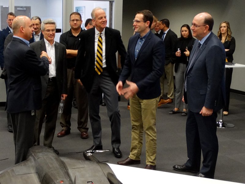 John Tomblin introduces Senator Jerry Moran and U.S. Air Force officials to NIAR research