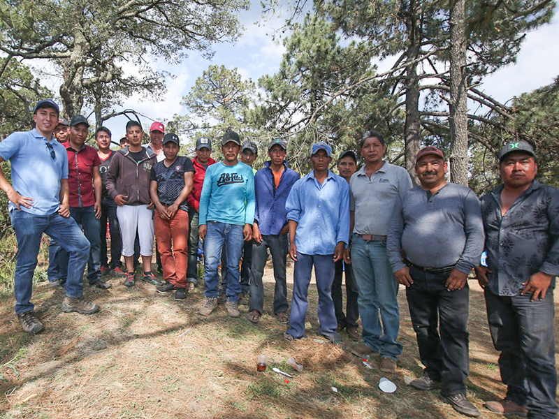Eddie, left, with members of the Tarahumara tribe